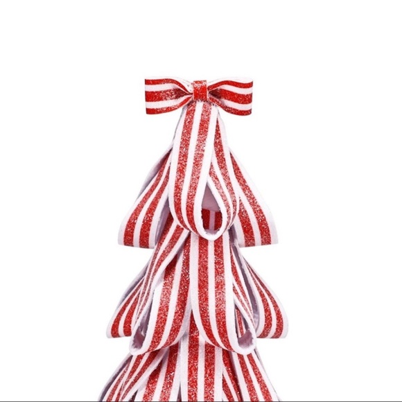 NWT Target Bullseye Playground 8” Peppermint Ribbon Trees, Holiday decor - Picture 2 of 3